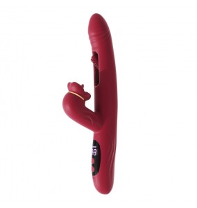MizzZee - Oral Pleasure Hollow Licking Display Vibrator Wand (Chargeable - Burgundy)